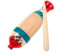 TOYANDONA 2 ensembles Instruments de Percussion Bois Lot de Guiros Forme Poisson pour Débutants Jouets Éducatifs Sûrs et Durables pour Garçon Fille Développement Coordination Main-œil et