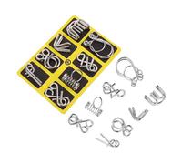 TOYANDONA 2 Ensembles Jeu de Puzzle Anneaux Métalliques Casse-tête de Démêlage Portable pour Garçon Fille et Adultes Éducatif Intelligence et Réflexion Cadeau Brain-Teaser