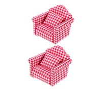 TOYANDONA 2 Ensembles Mini avec Coussin pour Maison de Poupée de Mini Sofas Rouge et Facile à Nettoyer Décoration Miniature pour Chambre Garçon Fille