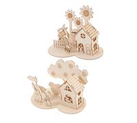 TOYANDONA 2 Ensembles Puzzle Bois à Assembler pour Jeu Éducatif DIY pour Pâques Décoration Table Originale Set de Modèles Lapin et Œuf Surface Lisse et Adaptées pour Activité Parent