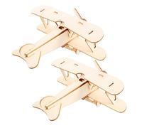 TOYANDONA 2 Ensembles Puzzle Bois Avion Bois pour Garçon Fille Kit DIY Éducatif Modèle Maquette Décorative Jeu Montage Sûr et Léger