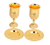 TOYANDONA 2 Ensembles Set de Gobelets Judaica Plateau Calices Vintage pour Shabbos et Havdalah Coupes à Vin pour Célébrations et Fêtes Juives