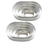 TOYANDONA 2 Ensembles Set de Ovales Acier Inoxydable pour Biscuits et Pâtisseries Moules Géométriques Mini Donuts Outils Polyvalents pour Décoration et Cuisson Main