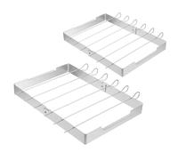 TOYANDONA 2 ensembles Support Brochettes Bbq Acier Inoxydable Pliable avec Brochettes Métalliques Stable et Portable pour Griller Viande et Légumes Plein Air