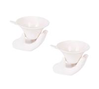 TOYANDONA 2 Lot de Filtres à Thé Céramique Blanche Infuseurs Créatifs Ergonomiques pour Cérémonie Du Thé Filtrage Fin pour sans Résidus Accessoires Élégants pour Amateurs