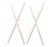 TOYANDONA 2 Paires Baguettes de Tambour Bois Naturel Baguettes de Batterie Antidérapantes pour Garçon Fille Accessoires de Percussion Polyvalents pour Tambour Snare et Batterie Électronique