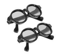 TOYANDONA 2 Paires Lot de Lunettes Miniatures Noires pour Poupées Accessoires de Déguisement et Décoration DIY Verres Adaptés pour Poupées Bjd Style Mode