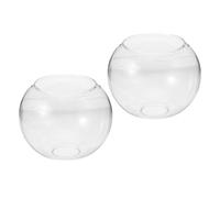 TOYANDONA 2 Pièces Abat-jour en Verre Rond pour Lampe Suspendue avec Double Ouverture et Structure à Deux Trous, Compatible E27, Surface Lisse et Transparente, Design Moderne Minimaliste