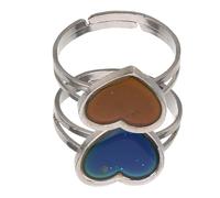 TOYANDONA 2 pièces Bague Cœur Réglable Changeant de Couleur Selon la Température Lot Anneaux Humeur pour Femmes et Adolescentes Accessoire Mode