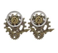 TOYANDONA 2 pièces Bague Vintage Alliage Design Engrenage Horloge Anneaux pour Hommes et Femmes Lot de Style Steampunk Rétro et Élégant