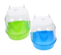 TOYANDONA 2 pièces Bain Oiseau Portable pour Perruche et Petit Oiseau Bassin de Bain Résistant Antichute Oiseaux Sécurisée pour Usage Intérieur et Extérieur Couleur Couleur Aléatoire