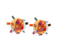 TOYANDONA 2 Pièces Balle Sensorielle Peluche Douce pour Bébés de Jouets avec Cloche et Étiquettes pour Éveil Décoration de Berceau Montessori pour Infants