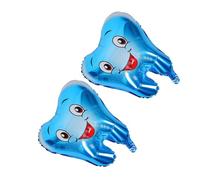 TOYANDONA 2 pièces Ballons Forme Dent pour Fête Lot de Ballons Aluminium Bleu Décoration Anniversaire Dentiste Shower et Baptême Thème Festif