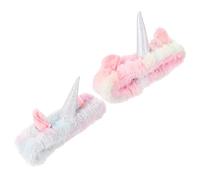 TOYANDONA 2 pièces Bandeaux Licorne pour Femmes Accessoires Coiffure Confortables et Antidérapants pour Maquillage Soins Visage et Spa Set Couleurs Arc-ciel
