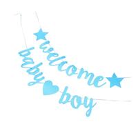 TOYANDONA 2 pièces Bannière Garçon Paillettes Bienvenue Décoration Gender Reveal Élégante Guirlande Shower Fête Naissance