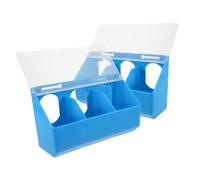 TOYANDONA 2 Pièces Boîte Alimentation pour Pigeon Bleu avec Multifonctionnelles pour Nourriture Eau et Grit Distributeur Plastique pour Cage Oiseaux