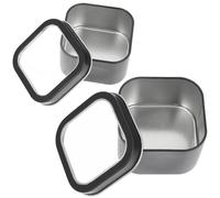 TOYANDONA 2 pièces Boîtes Étain Carrées Rétro Noires pour Fabrication de Bougies DIY Rangement Bijoux et Accessoires Boîte et Réutilisable