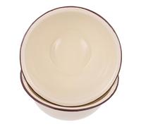 TOYANDONA 2 pièces Bol Émail Rétro Lot de Grand Bol à Mélanger Profond Multifonction pour Cuisine Vintage Blanc cassé sans Couvercle