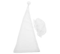 TOYANDONA 2 Pièces Bonnet Tricoté Blanc pour Bébés Forme Triangulaire Oversize, en Coton, pour Fêtes et Séances Photo, Design Unique et Touche Humoristique pour Garçon et Filles et Adultes