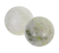 TOYANDONA 2 Pièces Boules Baoding en Jade, Boules Chinoises de Massage pour Thérapie des Mains, 5cm, Vert Clair, avec Boîte de Rangement, Exercices des Doigts, Contemplation