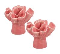 TOYANDONA 2 Pièces Bouton de Tiroir Fleur en Céramique Rose Seul Trou