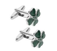 TOYANDONA 2 pièces Boutons de Manchette Trèfle Cœur Irlandais Alliage Vert Design Unique Vernis pour Chemises Homme Adaptés Aux Réunions Événements Formels et Occasions Décontractées