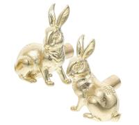TOYANDONA 2 Pièces Boutons de Meuble Lapin en Laiton, Poignée Armoire, Or