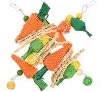 TOYANDONA 2 Pièces Calopsitte Suspendu Résistant à Usure Rotin Tressé avec Clochette Lot de Jouets Drôles et Intéressants pour Perruches et Perroquets