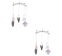 TOYANDONA 2 Pièces Carillons éoliens faits à la main pour enfants jouet de voiture pour bébé hochets pour bébé vent décor jouets carillon de berceau ornement suspendu copier feutre pendentif