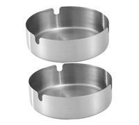 TOYANDONA 2 pièces Cendrier Petit Portable Acier Inoxydable Résistant Anti-Chute Lot de Cendriers pour Cigarettes Usage Intérieur Extérieur Cadeau