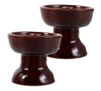 TOYANDONA 2 Pièces Ceramic Altar Oil Lamp Holder Vintage Tea Light Stand Butter Lamp for Indian Diwali Festival Home Decoration