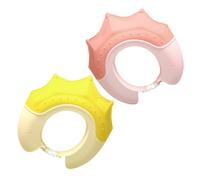 TOYANDONA 2 pièces Chapeau de Bain Garçon Fille Silicone Ajustable Casquette Étanche pour Tout-petits Protection Yeux et Oreilles Facile à Nettoyer et Portable Rose Saumon Jaune