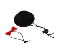 TOYANDONA 2 pièces Chapeau et Nœud pour Hamster et Petits Animaux Noir et Rouge Accessoire Mignon et Confortable pour Cochons Dinde Chinchillas et
