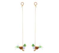 TOYANDONA 2 Pièces Chaton à Mâcher Interactif, Oiseau à Tirer, Nylon | Chats, Garde Occupé, Aide au Grignotage, Plumage Artificielles, Usage Intérieur, Accessoire Léger
