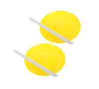 TOYANDONA 2 Pièces Circus Juggling Plates with Top Stick Set Plastic Stage Performance Discs for Teens Adults Balance Training Props for Beginners and