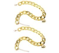TOYANDONA 2 pièces Collier Chien Chaîne Dorée avec Clochettes Décoration Légère pour Petits Chiens et Accessoire Photo Mode Pet