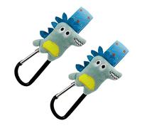 TOYANDONA 2 Pièces Crochet De Chariot Réutilisable Crochets De Poussette Réglables Planche Poche Porte-lingettes Bébé Caddie Plateau Dinosaure Pour Collation Cas Acier Inoxydable Blue
