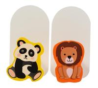 TOYANDONA 2 pièces Crochet Mural Adhésif sans Perçage Patère Murale Décorative Animaux Panda et Lion Support Polyvalent pour Porte Manteau Rangement Salle de Bain et Chambre Fixation Murale