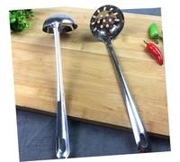 TOYANDONA 2 pièces Cuillères Passoires Inox pour Soupe et Fondue Poignée Ergonomique avec Suspendable Finition Brillante Ustensiles Résistants pour Cuisine Asiatique et Hot Pot