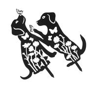 TOYANDONA 2 Pièces de Chiot de Jardin décor nom de Plein air pour Patte Mignon Ornement de pelouse enjeux d'animaux Ornements extérieurs de Patio de Voie Adorable encart Le Fer Noir