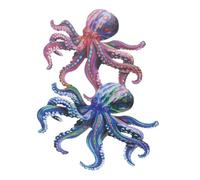 TOYANDONA 2 pièces Décoration Murale Octopus Fer Simulé pour Jardin et Extérieur Ornement Suspendu et Bleu Sculpture Artisanale pour Salon et Bureau