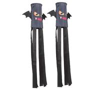 TOYANDONA 2 Pièces Décorations de Vent Halloween Fantômes Résistants Aux Intempéries Suspensions de Chauves Souris pour Fête et Jardin