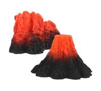 TOYANDONA 2 Pièces Décorations Volcaniques en Résine Rouge pour Aquarium Générateur de Bulles, Ornement de Paysage Volcanique pour Oxygénation Optimale, Compatible Pompe à Oxygène, Modèle
