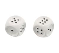 TOYANDONA 2 Pièces Dés Tactiles pour Jeux de Société, Blancs 20mm en Abs | Points en Relief Noirs, Lecture Claire des Faces, Usage Maison et Table, pour Joueurs Malvoyants