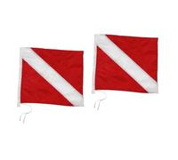 TOYANDONA 2 Pièces Drapeau de Plongée Détachable Avertissement Portable pour Activités Nautiques pour Plongée et Bateau Fabriqué Durable Sécurité Renforcée avec Poteau Amovible