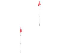 TOYANDONA 2 Pièces Drapeau de Vélo Sécurisé Fibres de Mât pour Publicité et Visibilité Lors de Vos Sorties Cyclistes pour Remorques et Scooters Drapeau Pratique Rouge