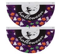 TOYANDONA 2 Pièces Drapeau Installation Facile de Fan D'halloween en Tissu Pourpre Résistant la Décoloration Fanion Suspendu à Guirlande pour Décorations Extérieures et Magasins