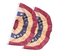 TOYANDONA 2 pièces Drapeau Plissé Américain Fanion pour Décoration de Jardin pour Fête de Indépendance et Événements Patriotiques
