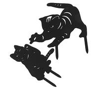 TOYANDONA 2 Pièces enjeux de Chat pour Le Bonjour Petit à thème décoration Ornements Animaux Cat Decor Garden Stakes pieu de Chat Ornements de Jardinage Cat Garden Stakes Acrylique Noir