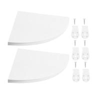 TOYANDONA 2 Pièces Étagère d'angle Murale en Bois Blanc Flottante | Surface Triangulaire Légèrement Inclinée, Bord Anti-chute, pour Plantes et Flacons, Style Nordique Minimaliste